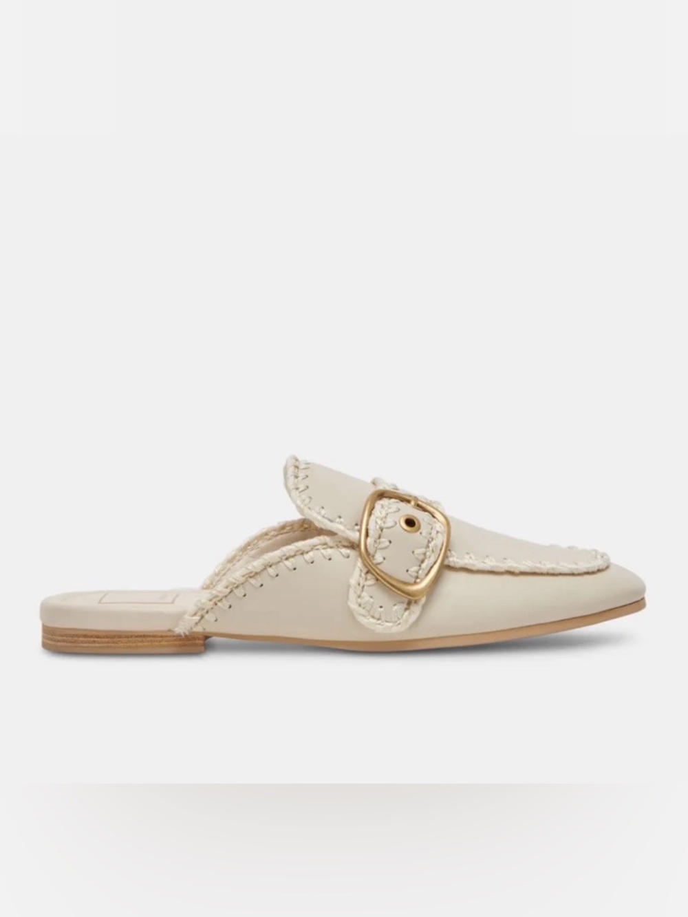 DOLCE VITA SANTEL STITCH FLATS IVORY LEATHER Women’s 7.5